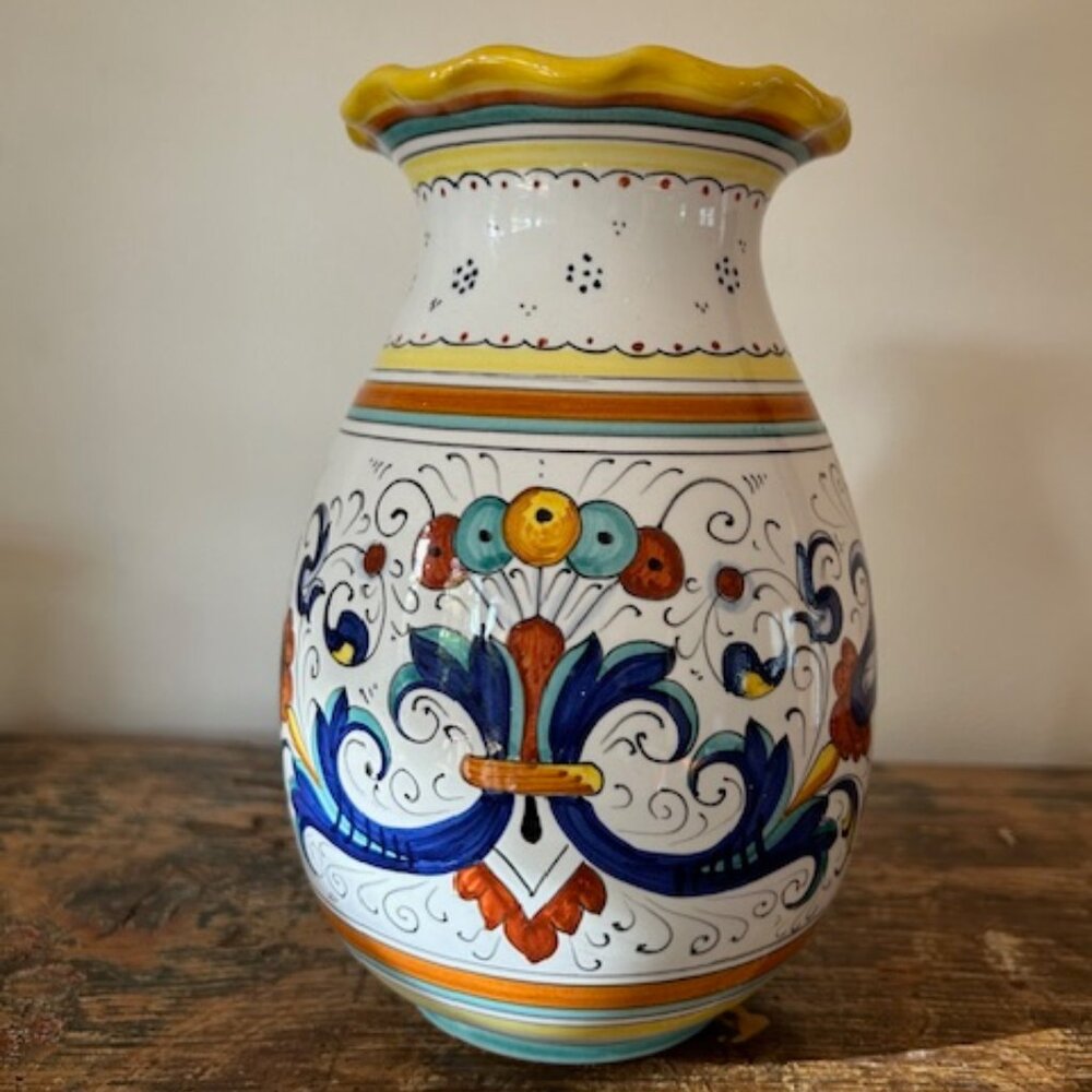 Vintage Deruta Italian Pottery Flower Vase